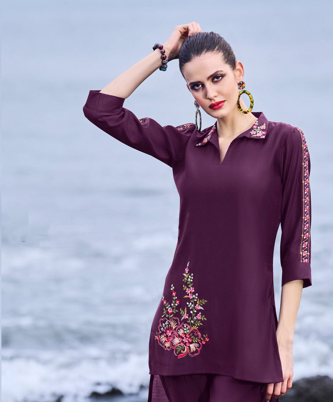 lavender purple co-ord sets for women in summer spring stylish latest designer wear