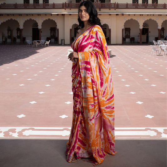 latest fashion designer summer saree handmade shibori tie dye online shopping india