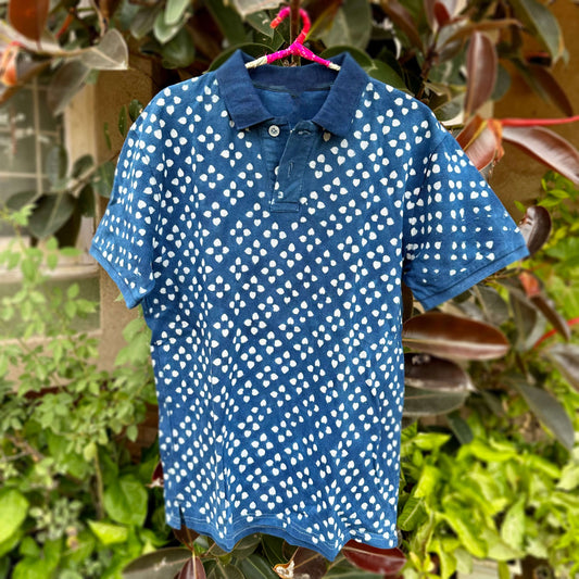 latest fashion designer cotton handblock shirts for men handmade in india online shopping floral pattern in organic indigo dye