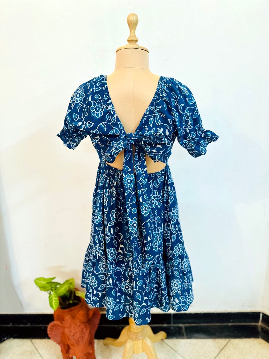 Beautiful Stranger indigo handblock cotton dress