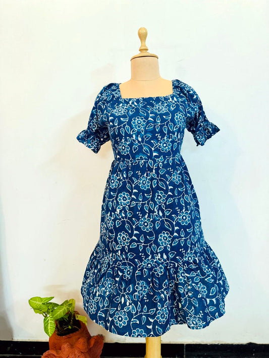 Beautiful Stranger indigo handblock cotton dress