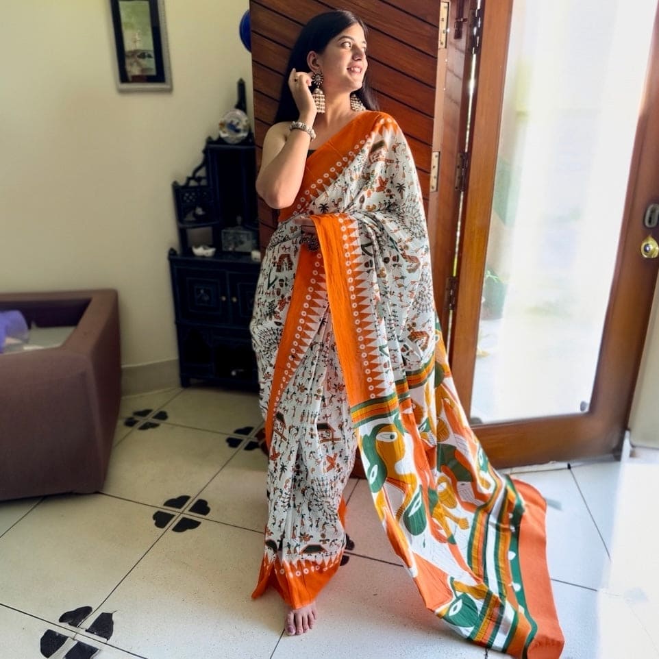 Atrangi cotton saree with blouse