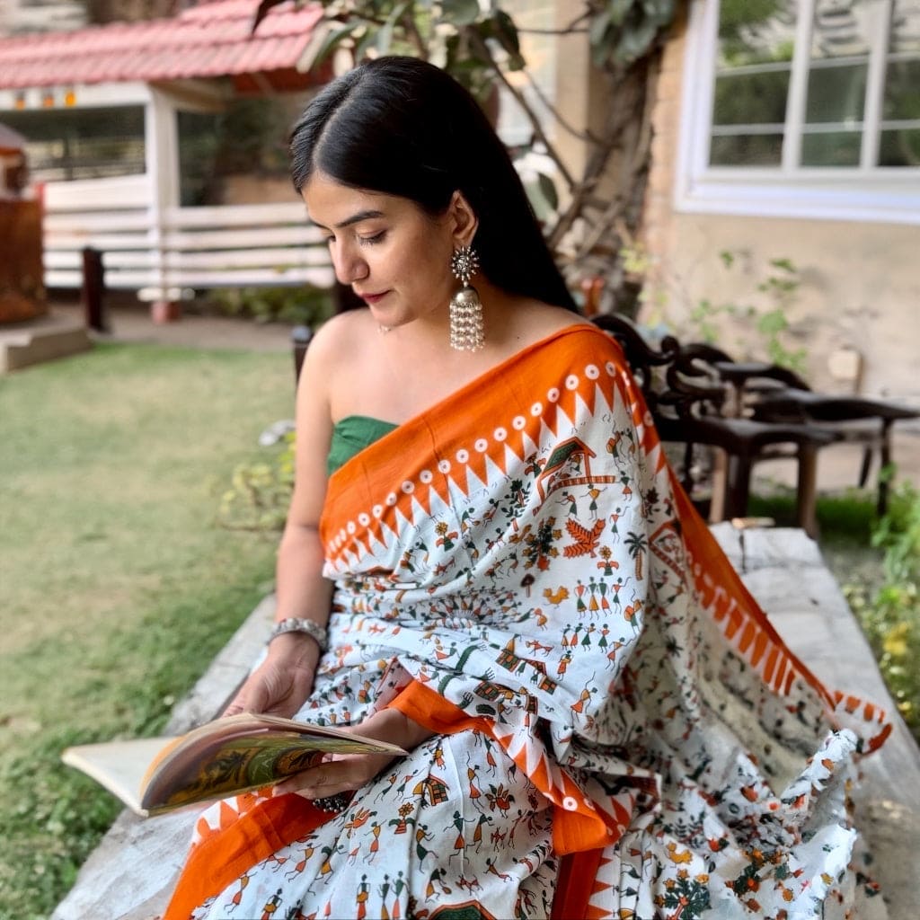 Atrangi cotton saree with blouse