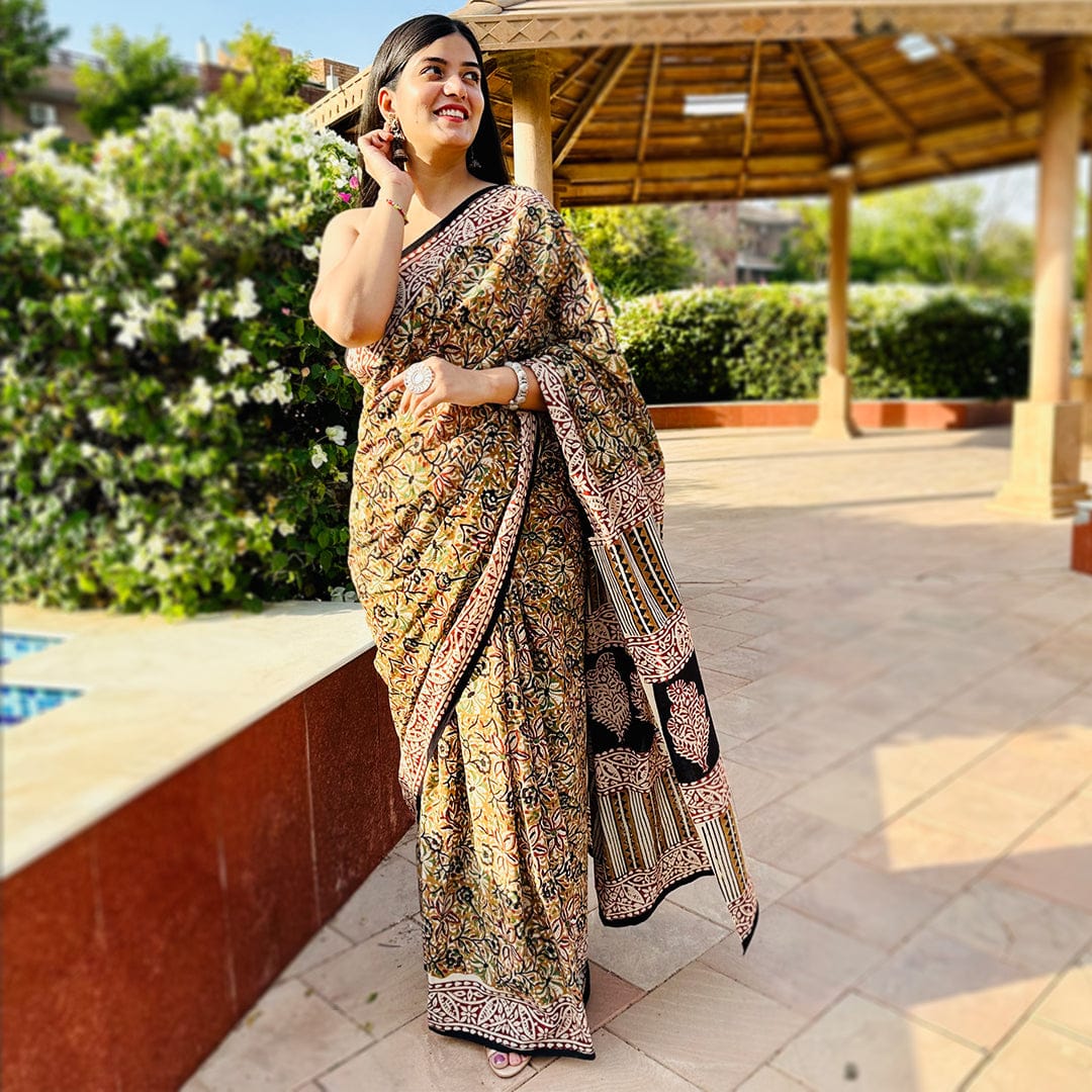 handblock printed cotton saree for summer wear stylish latest fashion designer wear beautiful pallu