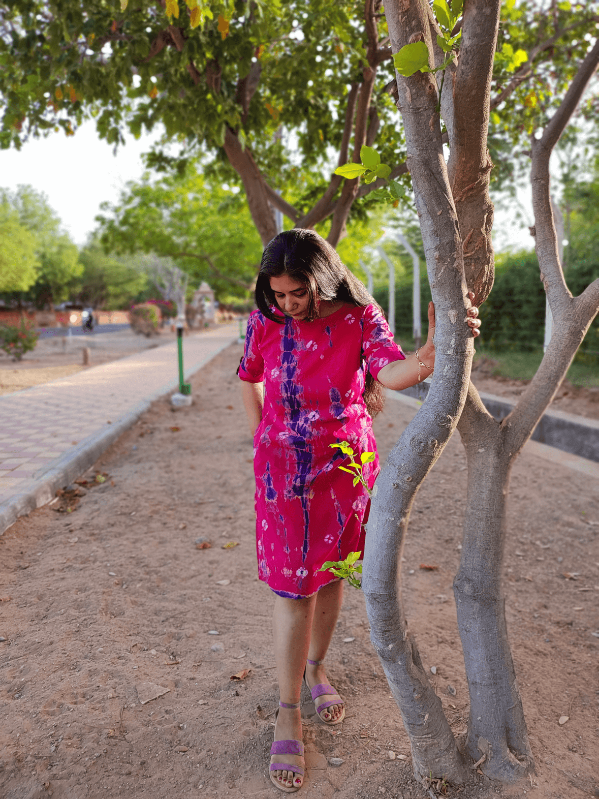 Rani Shibori bandhej cotton dress