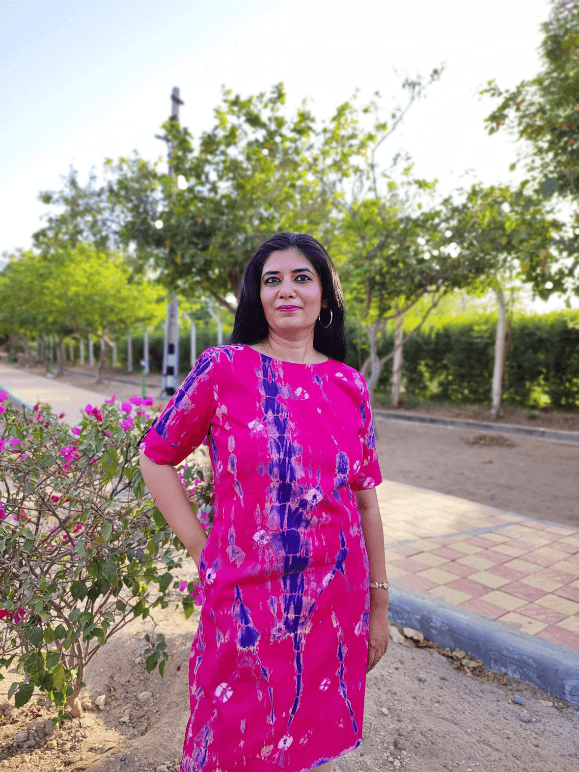 Rani Shibori bandhej cotton dress