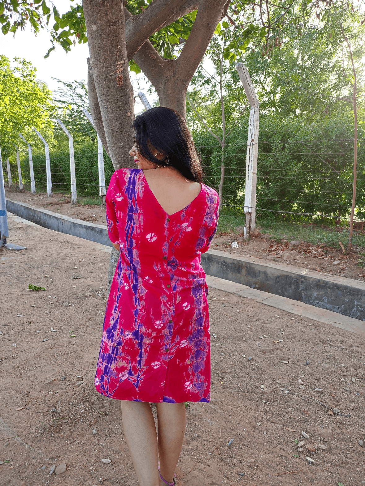 Rani Shibori bandhej cotton dress