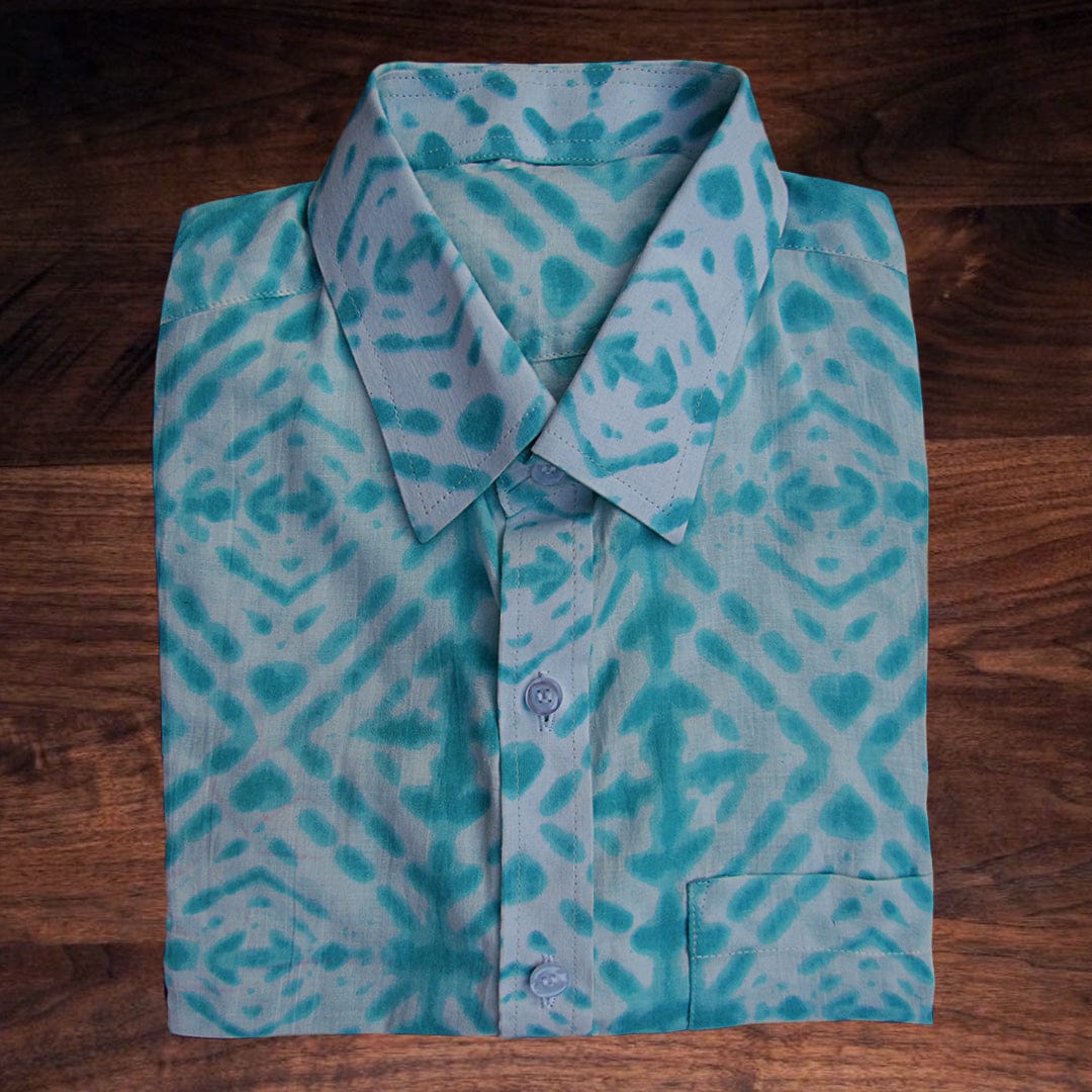latest fashion designer pure cotton handmade shirts for men handmade in india online blue shibori