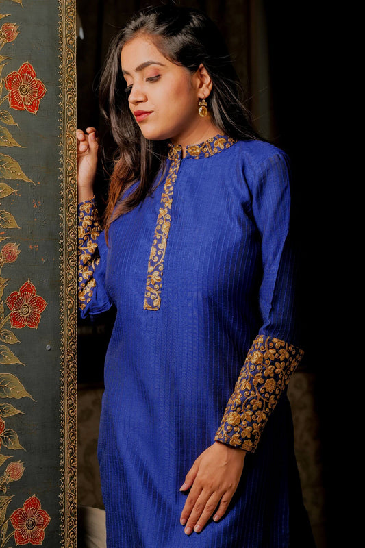 Padmini silk cotton kurta with zari work