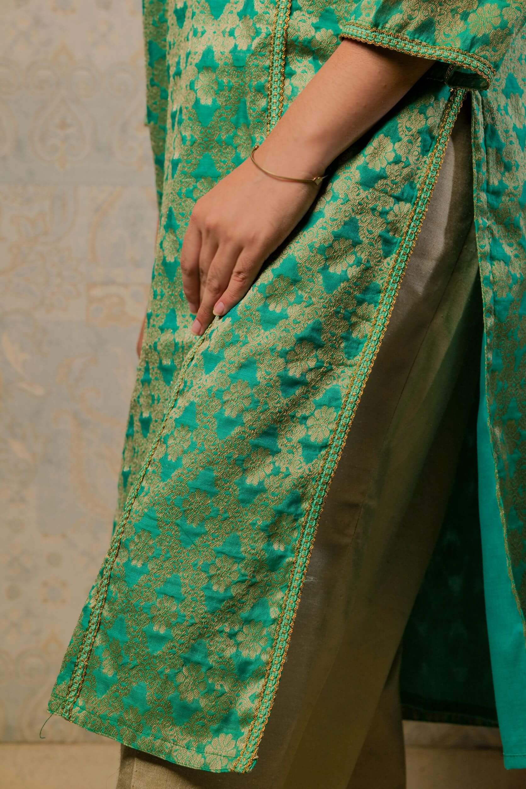 Jodha cotton silk kurta in Angrakha style