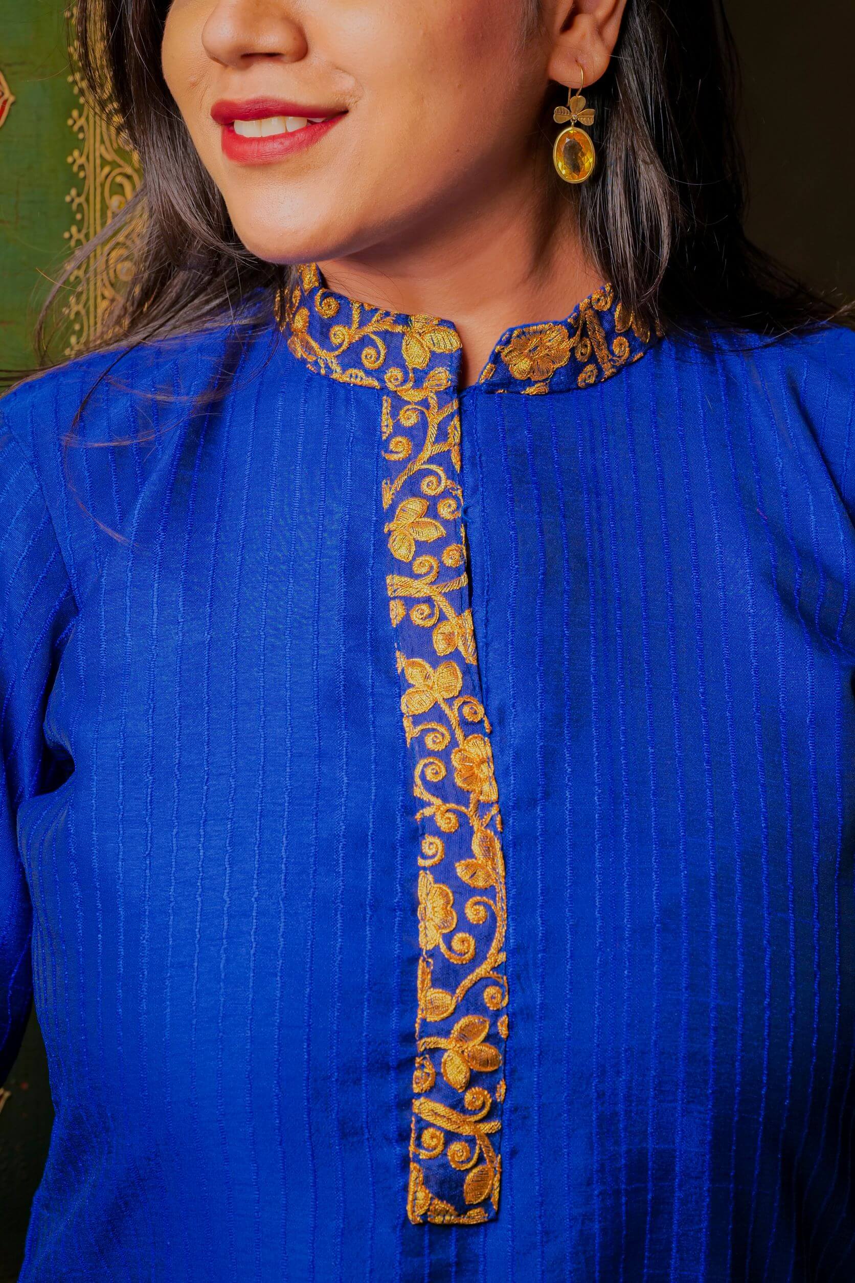 Padmini silk cotton kurta with zari work